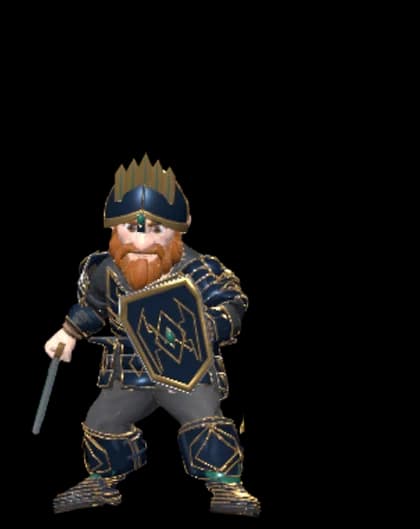 Dwarf fighter in fully upgraded gear
