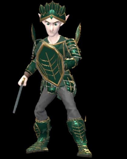 Elf fighter in fully upgraded gear