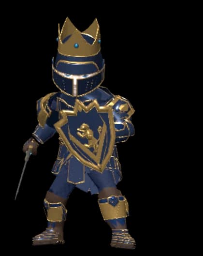 Human fighter in fully upgraded gear